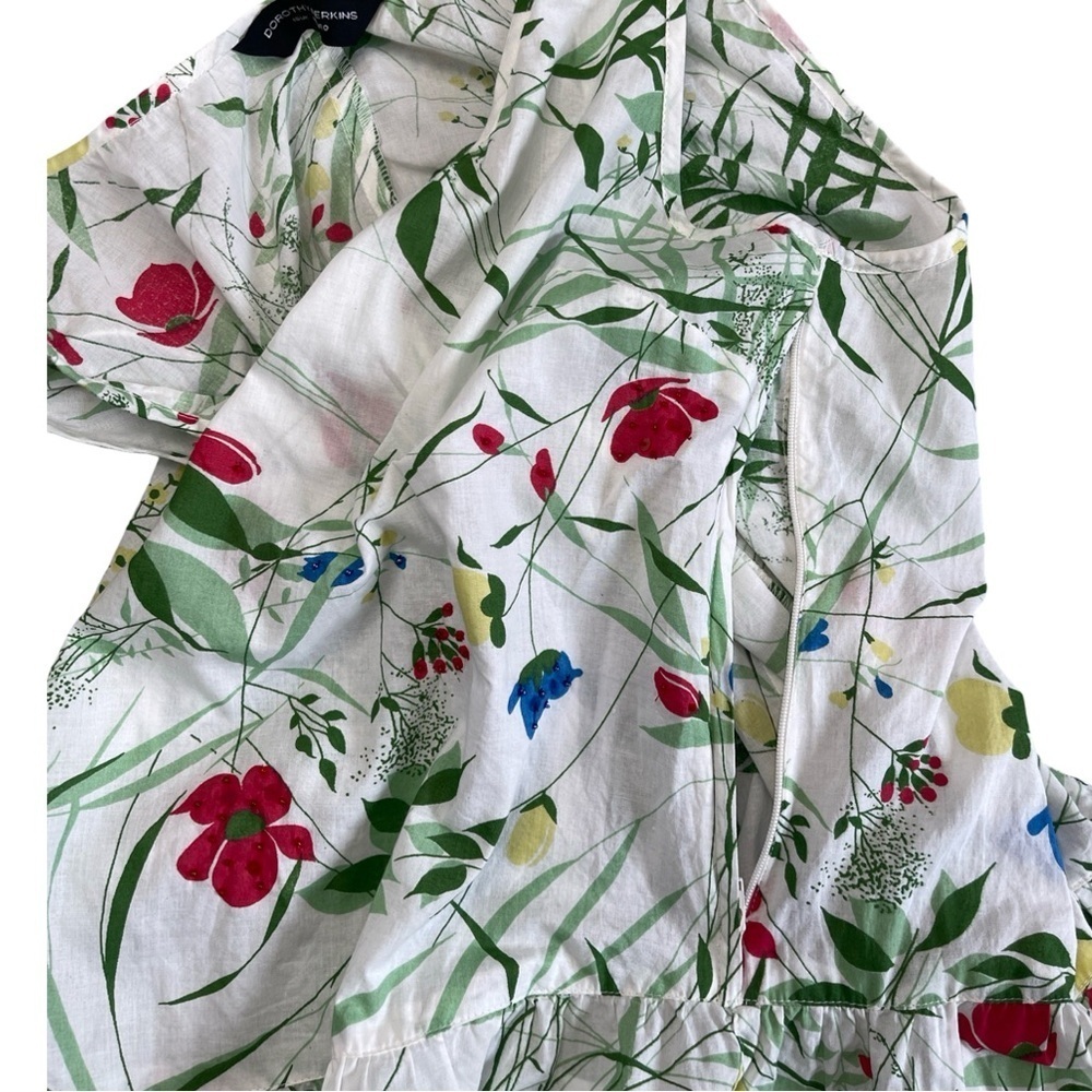 DOROTHY PERKINS FLORAL PEPLUM TANK COTTAGECORE BOTANICAL GARDEN PARTY -  SIZE 18 - Picture 8 of 14